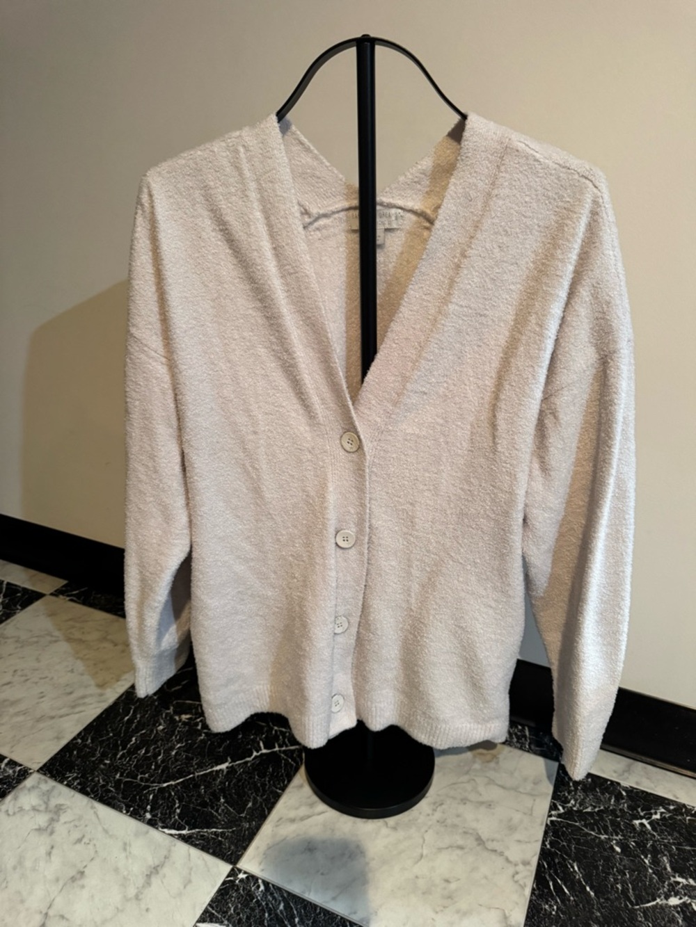 Barefoot Dreams CozyChic Lite Cardigan Medium Cream Soft Luxe Lounge Sweater